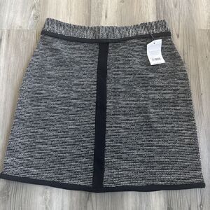 NWT Papaya Weekend Black White Tweed Professional Work Chic Skirt Size 8